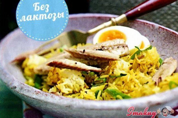 Быстрый рис карри со скумбрией