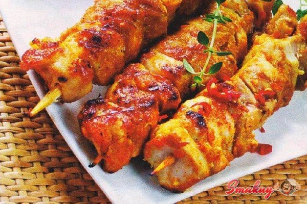 Куриные шашлыки с карри
