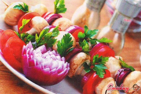 Шампиньоны гриль