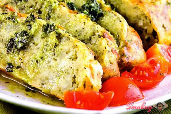 Куриный рулет с зеленью