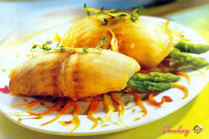 Рулетики из рыбы с овощами