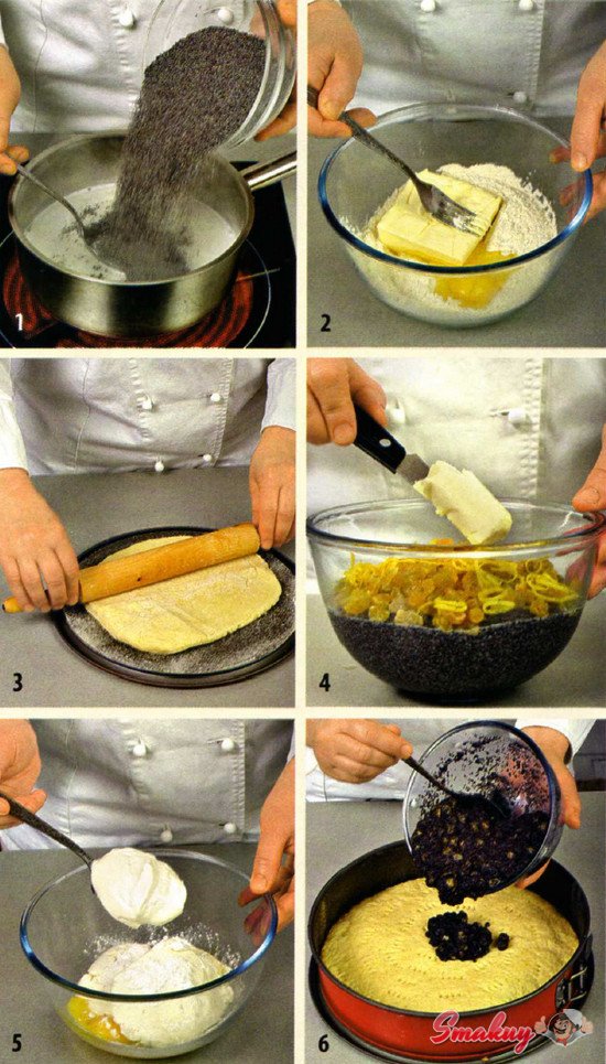 Пирог с творогом и маком