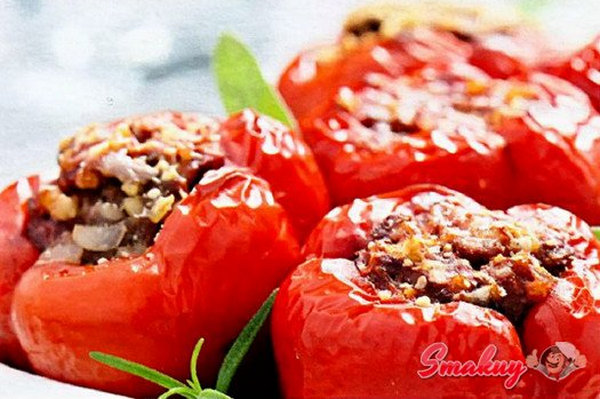 Перец фаршированный овсянкой