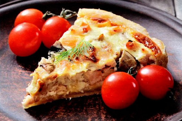 Лоранский пирог с курицей и грибами (Киш лорен)