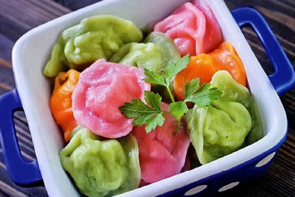 Шпинатные пельмени с дичью