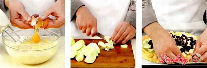 Пирог с яблоками и вареньем
