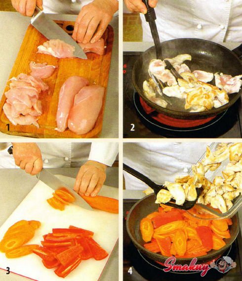 Куриная грудка с овощами