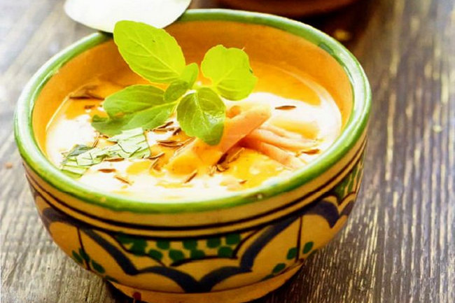 Морковный суп-пюре на мясном бульоне