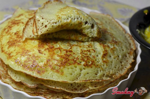 Блинчики ажурные на дрожжах