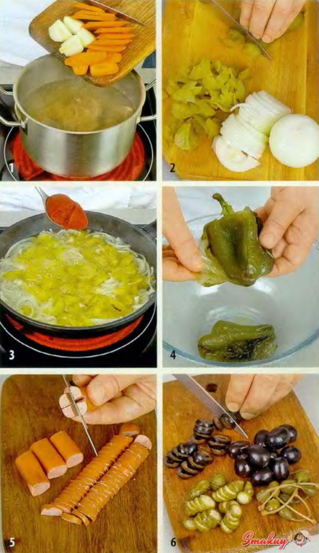 Солянка с печеным перцем