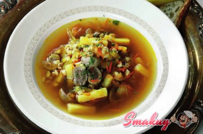 Рассольник с потрошками