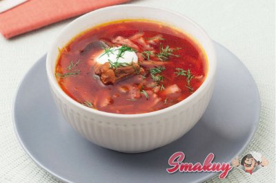 Борщ с черносливом и грибами