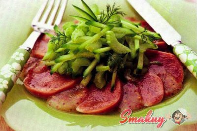 Салат с языком и сельдереем